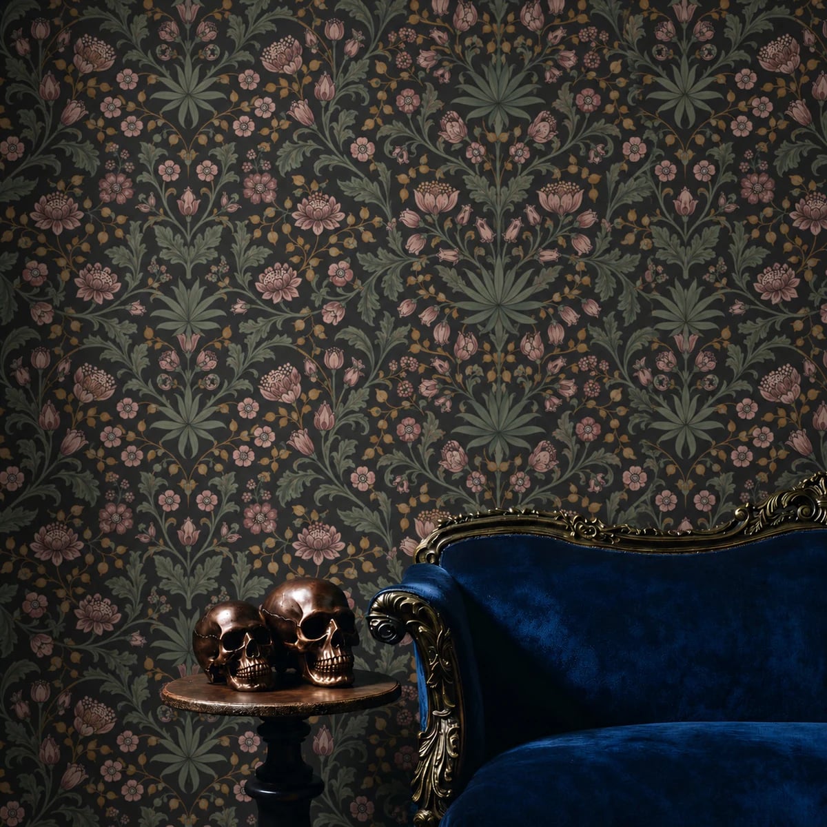 Close-up of the Dusk Acanthus Bloom artwork at printed scale