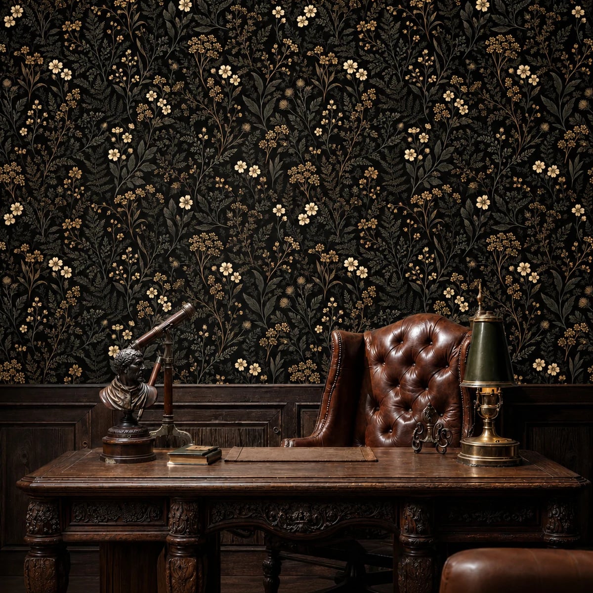 Close-up of the Midnight Meadow Wildflower artwork at printed scale